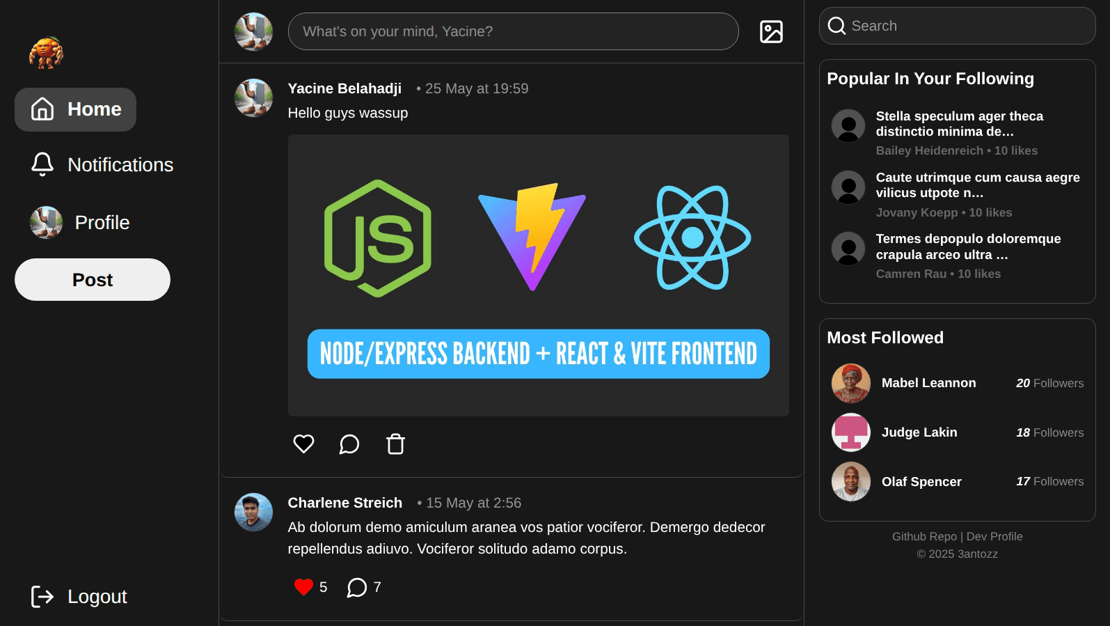 Main Interface of the project